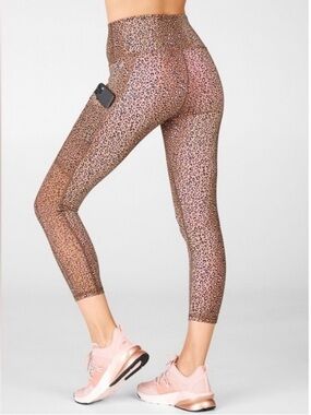 Fabletics Powerhold pink cheetah leggings
